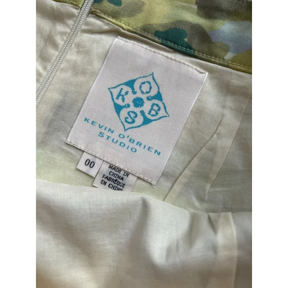 Anthropologie Kevin O'Brien Pencil Skirt Lined in Watercolor Landscape Size 00